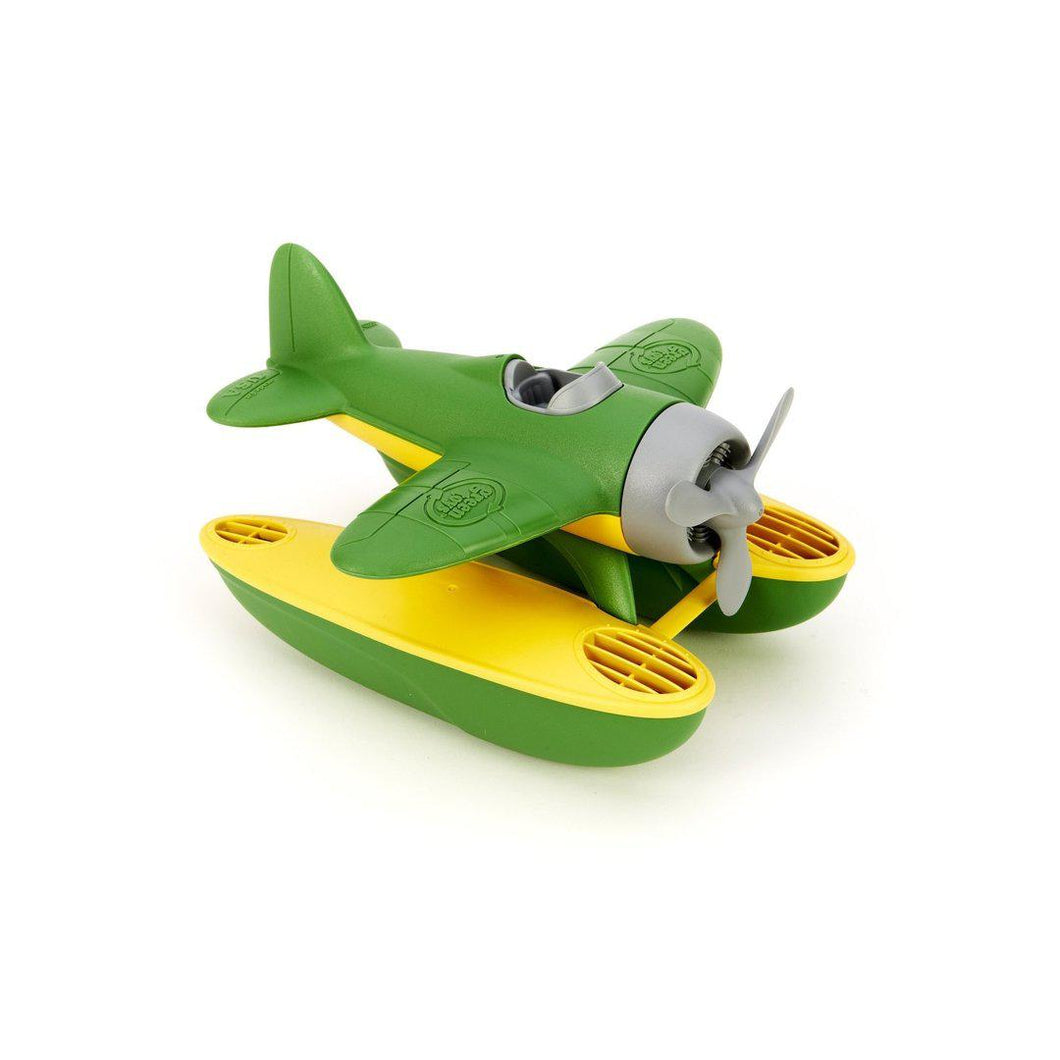 Seaplane with Green and Yellow Wings